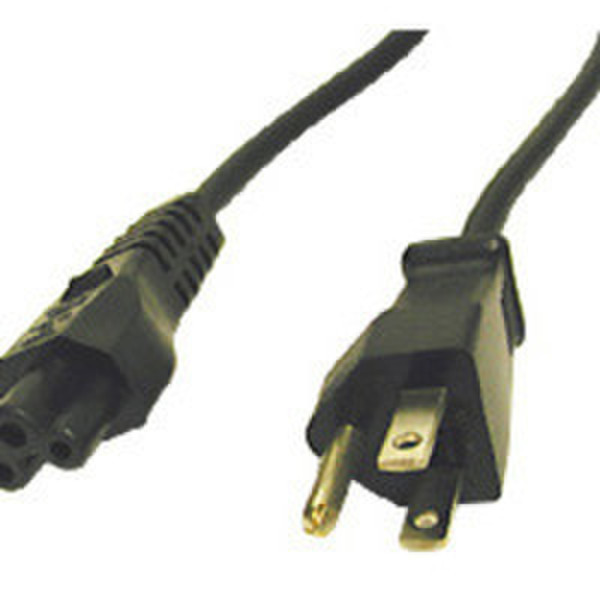 C2G 6ft 3-slot 18 AWG Laptop Power Cord (IEC320C5 -> NEMA 5-15P) 1.8m NEMA 5-15P Black power cable