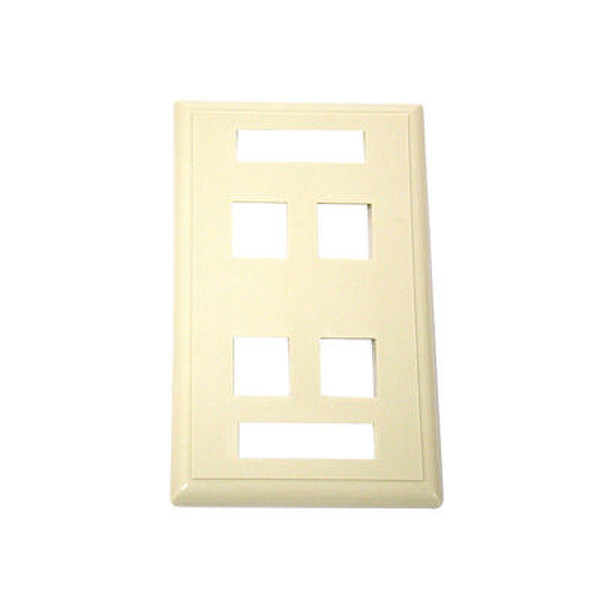 C2G 4-Port Multimedia Keystone Wall Plate - Ivory Ivory flat panel wall mount