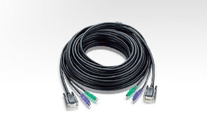 Aten PS/2 KVM Cable 1.2m Schwarz Tastatur/Video/Maus (KVM)-Kabel