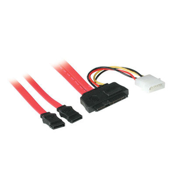 C2G 0.5m SAS 29-pin to 2 Serial ATA/4-pin Power Cable 0.5м Красный кабель питания