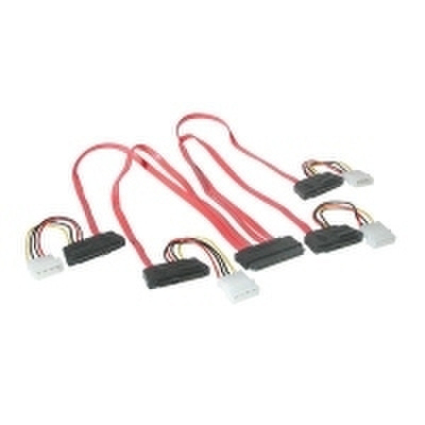 C2G 0.5m SAS 32-pin to 4 SAS 29-pin + 4-pin Power Cable 0.5м Красный кабель питания