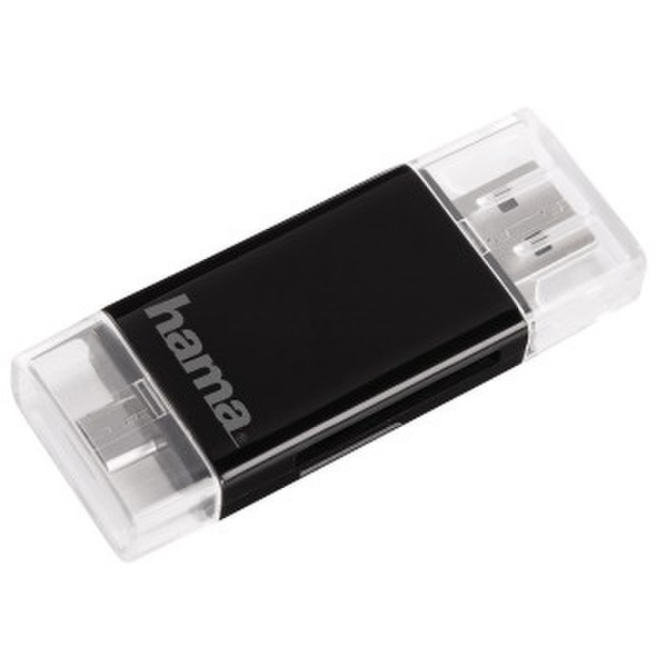 Hama USB 2.0 SD/mSD Внутренний USB 2.0 Черный устройство для чтения карт флэш-памяти