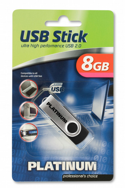 Bestmedia HighSpeed USB Stick Twister 8 GB 8GB USB 2.0 Typ A Silber USB-Stick