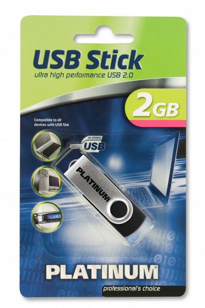 Bestmedia HighSpeed USB Stick Twister 2 GB 2GB USB 2.0 Type-A Silver USB flash drive