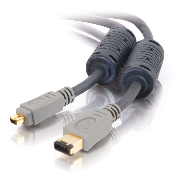 C2G 2m IEEE-1394 Cable 2m 6-p 4-p Grau Firewire-Kabel