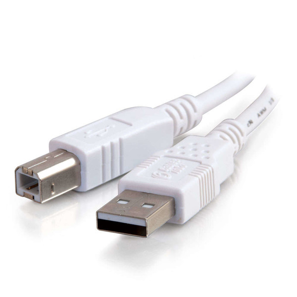 C2G 81561 2м USB A USB B Белый кабель USB