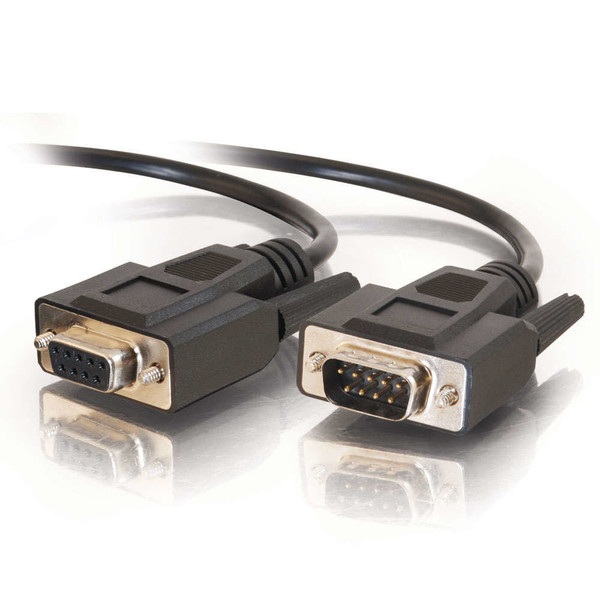 C2G 2m DB9 RS232 M/F Extension Cable - Black serial cable