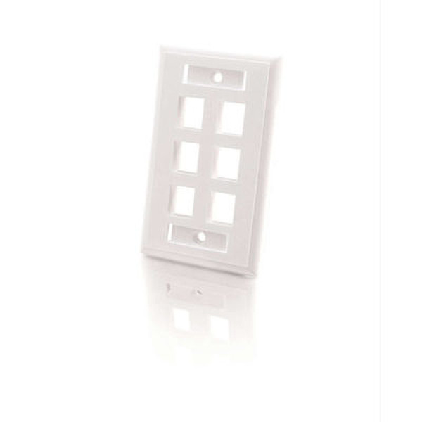 C2G 6-Port Multimedia Keystone Wall Plate - White Weiß Flachbildschrim-Wandhalter