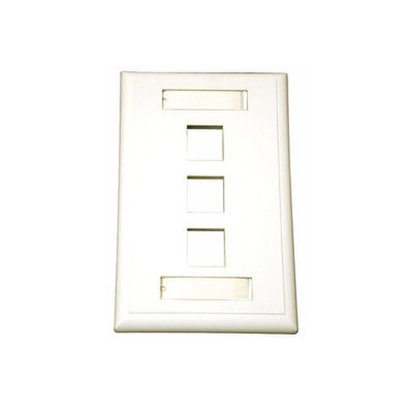 C2G 3-Port Multimedia Keystone Wall Plate - White Weiß Flachbildschrim-Wandhalter