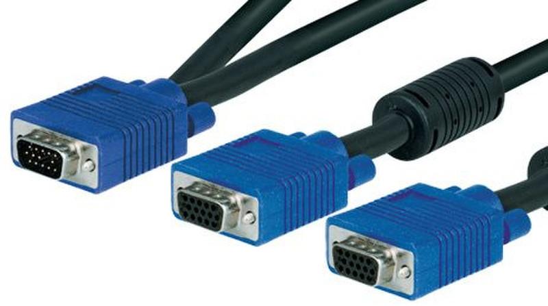 Tecline 38300 0.2m VGA (D-Sub) 2 x VGA (D-Sub) Schwarz VGA-Kabel