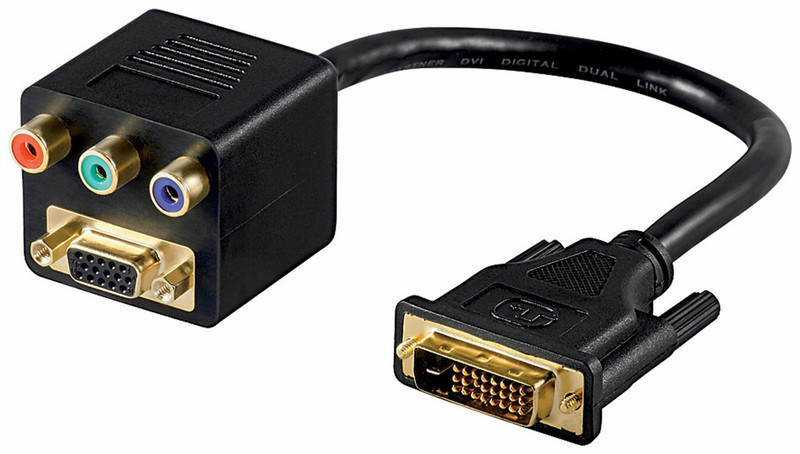 1aTTack DVI/RCA-VGA DVI VGA (D-Sub) + 3 x RCA Черный