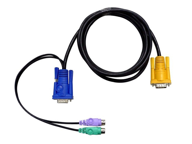 Aten PS/2 KVM Cable 1.8м Черный кабель клавиатуры / видео / мыши