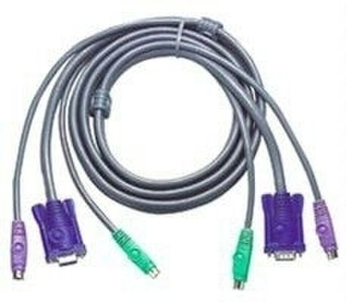 Aten PS/2 KVM Cable, 6m 6m Grau Tastatur/Video/Maus (KVM)-Kabel