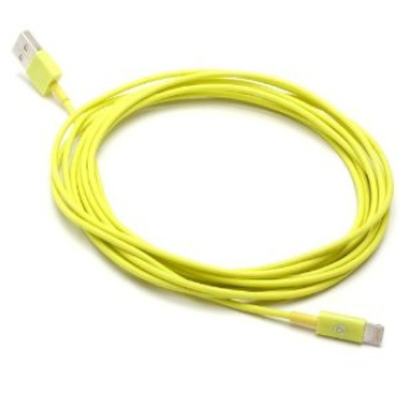 Aduro USB/Lightning, 3m 3м USB A Lightning Желтый