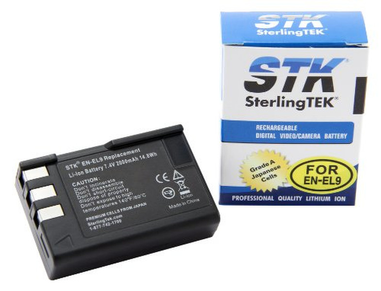 SterlingTek Nikon EN-EL9 / EN-EL9a Lithium-Ion 1400mAh 7.4V rechargeable battery