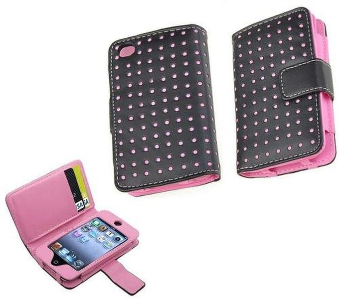 Neewer Pink Dot Wallet Faux Flip case Black,Pink