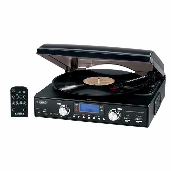 Jensen JTA-460 Belt-drive audio turntable Черный аудио проигрыватель