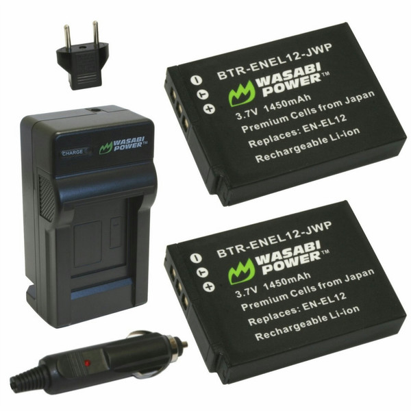 Wasabi Power KIT-BTR-ENEL12-LCH-ENEL12-01 Auto/Indoor Black battery charger