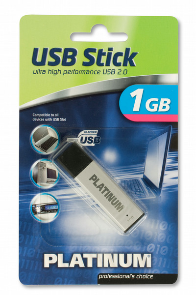 Platinum HighSpeed USB Stick 1 GB 1GB USB 2.0 Typ A Silber USB-Stick