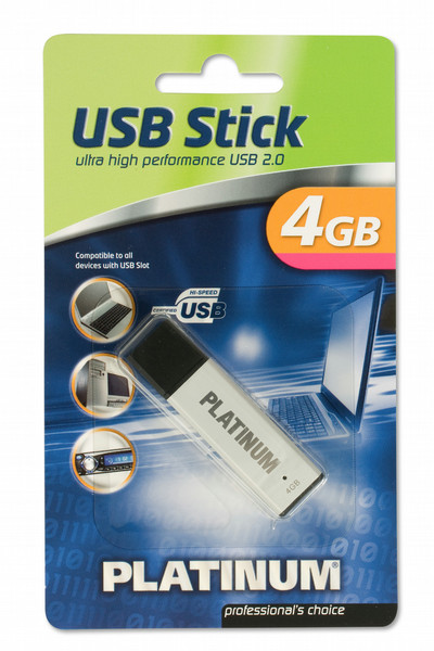 Platinum HighSpeed USB Stick 4 GB 4GB USB 2.0 Typ A Silber USB-Stick