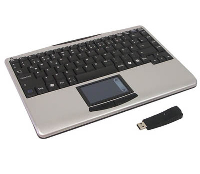 KeySonic Mini wireless RF Wireless QWERTZ Silber Tastatur