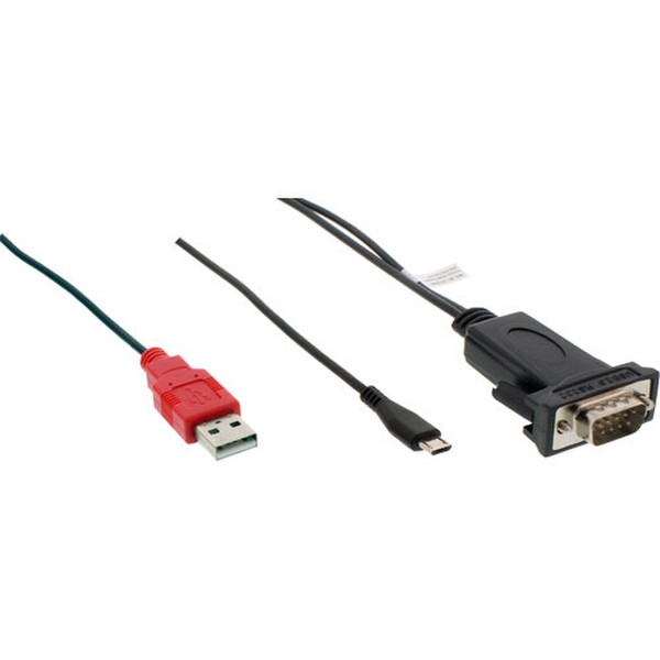 InLine 33399I 1m USB RS232/Micro-USB Black serial cable