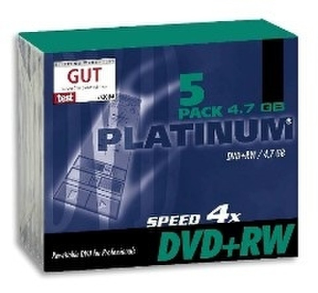 Platinum DVD+RW 4x 4.7GB 5pcs 4.7GB DVD+RW 5pc(s)