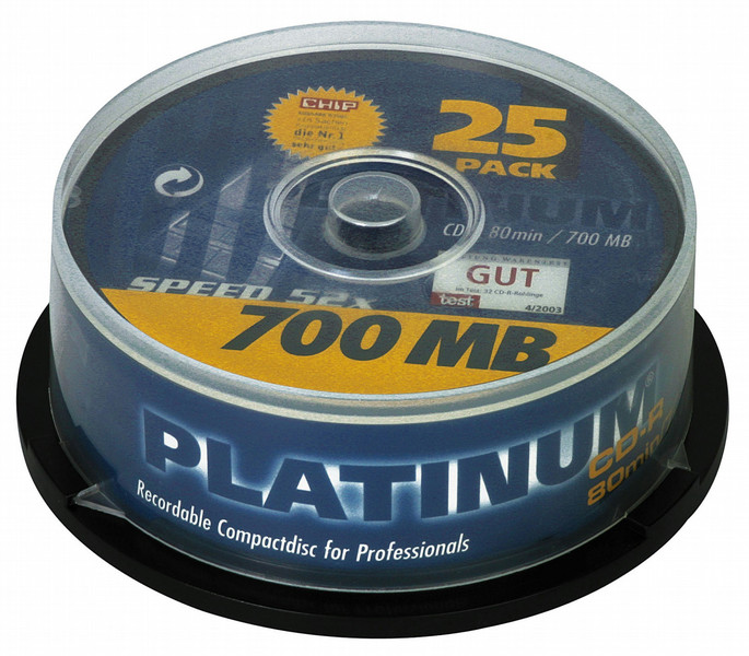 Platinum CD-R 52x 700MB 25pcs CD-R 700MB 25Stück(e)