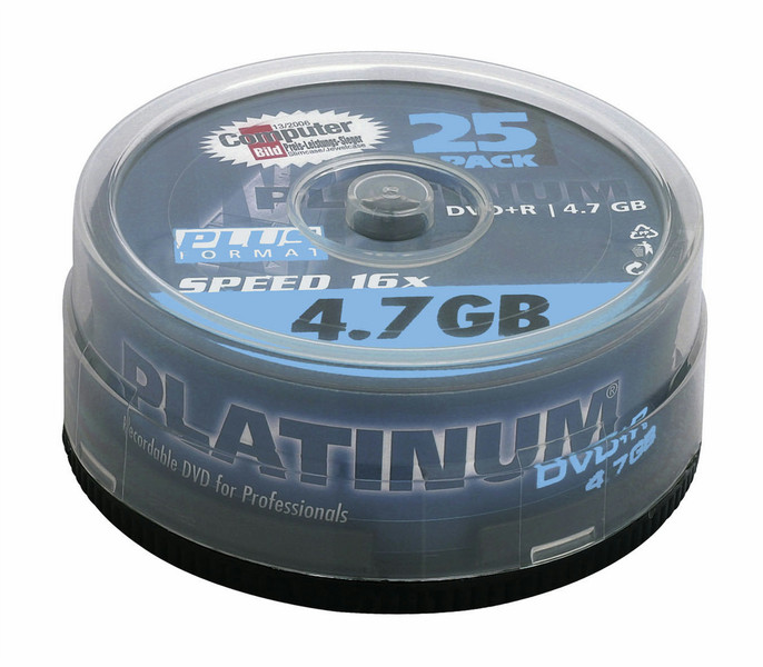 Platinum DVD+R 4.7 GB 25pcs CAKEBOX 4.7GB DVD+R 25pc(s)