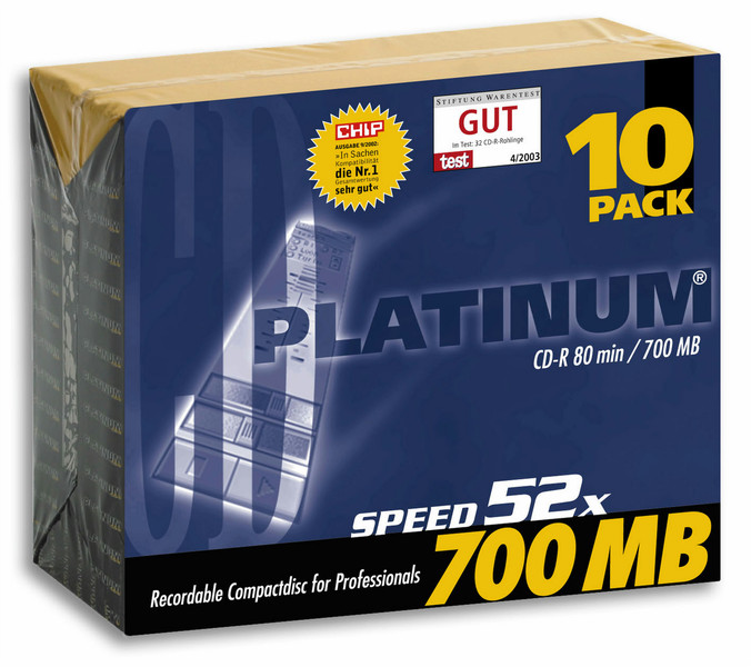 Platinum CD-R 52x 700MB 10pcs CD-R 700MB 10Stück(e)
