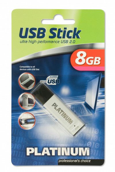 Bestmedia HighSpeed USB Stick 8 GB 8GB USB 2.0 Typ A Silber USB-Stick