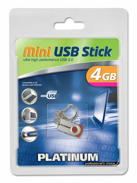 Bestmedia HighSpeed Mini USB Stick 4 GB 4ГБ USB 2.0 Cеребряный USB флеш накопитель