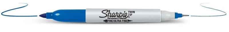 Sharpie Twin Tip Тонкий наконечник Синий 12шт перманентная маркер