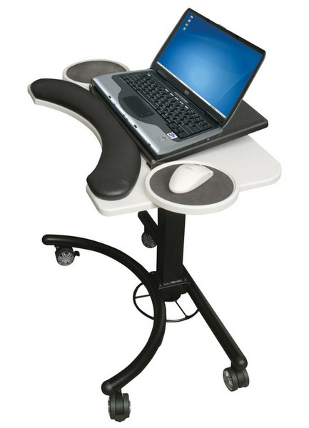 MooreCo 89829 Notebook Multimedia stand Black,White multimedia cart/stand