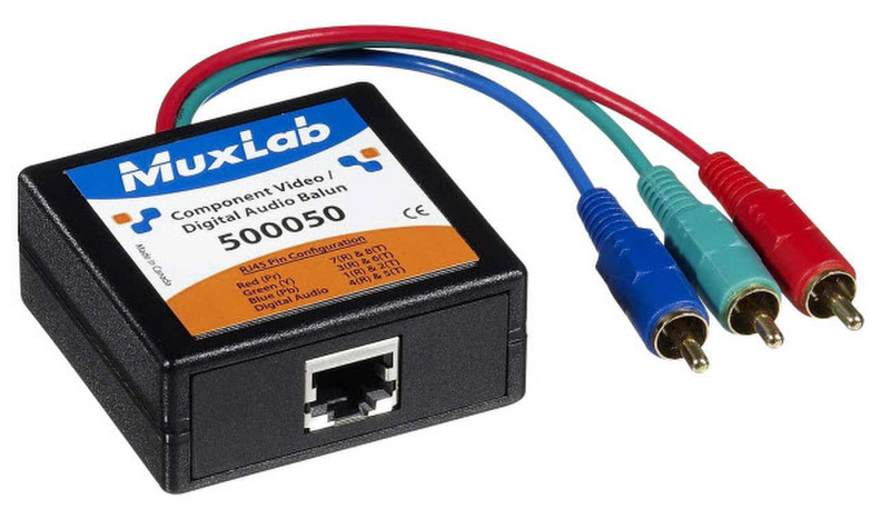 MuxLab 500050 AV transmitter Schwarz Audio-/Video-Leistungsverstärker