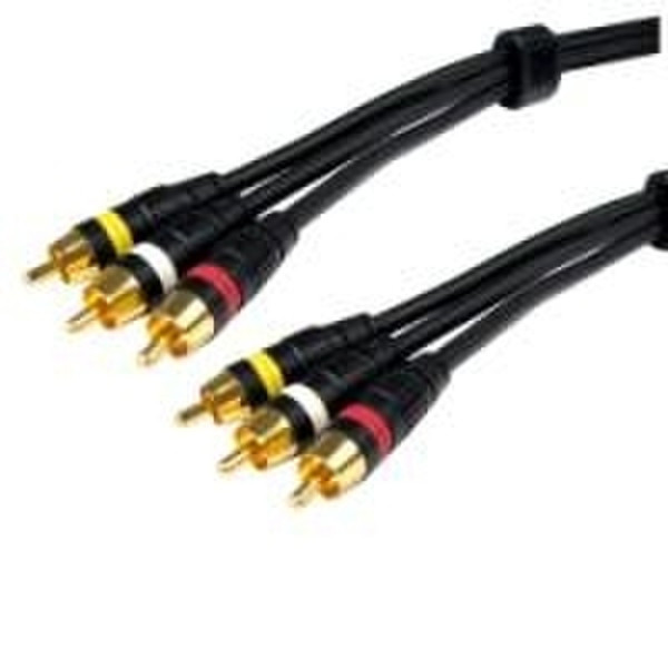 Cables Unlimited Composite A/V 6 Ft 1.83м 3 x RCA 3 x RCA Черный композитный видео кабель