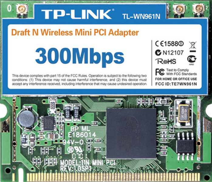 TP-LINK 300Mbps Wireless N Mini PCI Adapter Внутренний 300Мбит/с сетевая карта