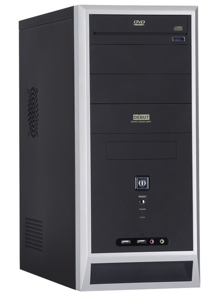 Modecom DEBUT midi Midi-Tower Black,Silver computer case