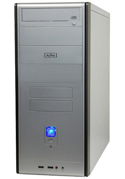 Modecom ACTIVE Midi-Tower Silber Computer-Gehäuse