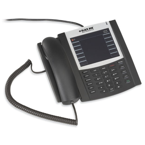 Black Box DTIP6739I Проводная телефонная трубка ЖК Черный IP-телефон