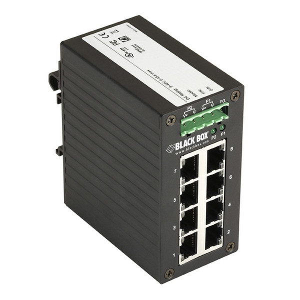 Black Box LGH008A Неуправляемый Gigabit Ethernet (10/100/1000) Черный сетевой коммутатор