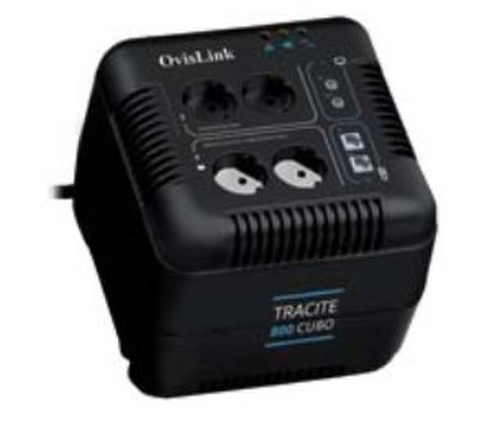OvisLink TRACITE 800 CUBO 800VA 4AC outlet(s) Black uninterruptible power supply (UPS)