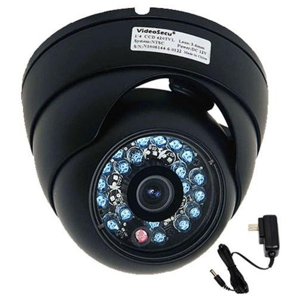 VideoSecu VD21B Indoor & outdoor Dome Black surveillance camera