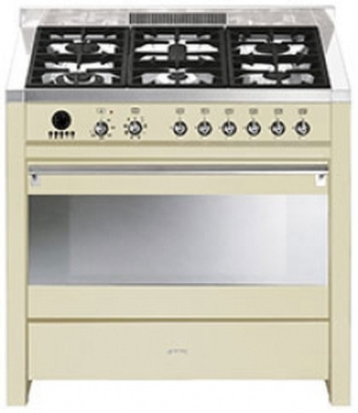 Smeg A1P-9 Отдельностоящий Gas hob A Кремовый кухонная плита