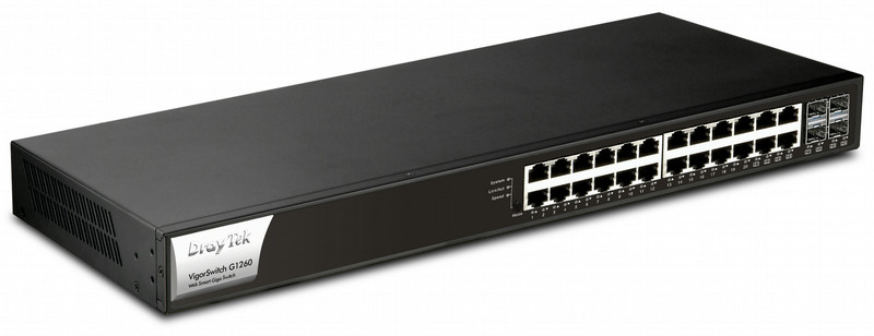 Draytek VigorSwitch G1260 Управляемый Gigabit Ethernet (10/100/1000) Черный