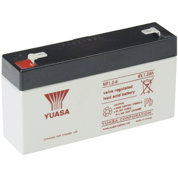 Yuasa NP1,2-6 Sealed Lead Acid (VRLA) 1200mAh 6V rechargeable battery