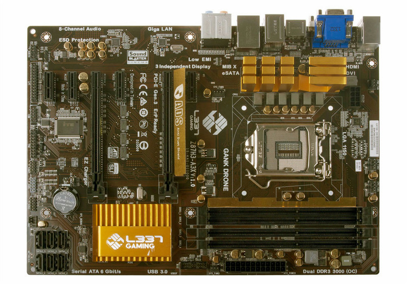 ECS Elitegroup Z87H3-A3X (V1.0) Intel Z87 Socket H3 (LGA 1150) ATX материнская плата