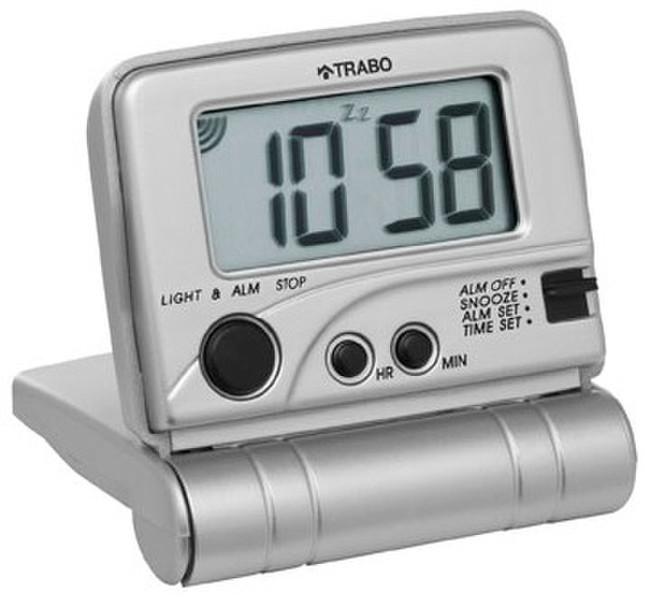 TRABO FA031 Digital table clock Rechteckig Silber Tischuhr