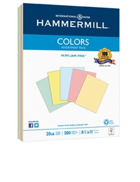 Hammermill Assortement Pack Letter (215.9×279.4 mm) Blau, Grün, Elfenbein, Gelb Druckerpapier