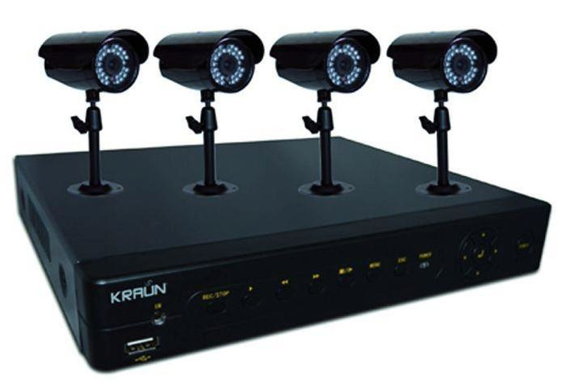 Kraun KK.22 CCTV security camera Вне помещения Пуля Черный камера видеонаблюдения